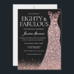 Black Roos Gold Dress Womans 80th Birthday Party Kaart<br><div class="desc">Black Roos Gold Dress Womans 80th Birthday Party Invitation 80 en geweldige variaties in de uitnodiging en overeenkomende objecten in onze winkel</div>