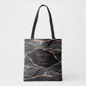 Black Roos Gold Foil Agate Weddenschap Bedankt Tote Bag (Voorkant)