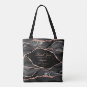 Black Roos Gold Foil Agate Weddenschap Bedankt Tote Bag (Achterkant)