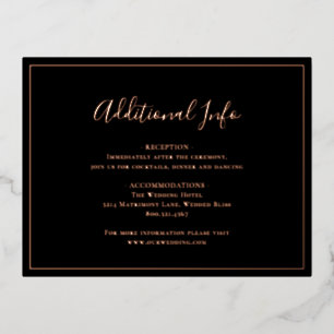 Black Roos Gold Foil Wedding Enclosure Kaart