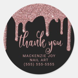 Black Roos Gold Glitter-schijven Business Hartelij Ronde Sticker