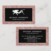 Black Roos Gold Glitter Scuba Diving Instructor Visitekaartje (Voorkant / Achterkant)