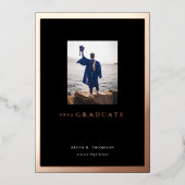 Black Roos Gold Lijst Afstuderen Aankondiging Kaar (Voorkant)