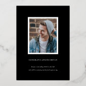 Black Roos Gold Lijst Afstuderen Aankondiging Kaar (Achterkant)