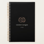 Black & Roos Gold Lotus Logo Planner (Voorkant)