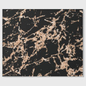 Black Roos Gold Marble Strokes Stone Elegant Cadeaupapier (Vlak)