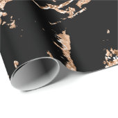 Black Roos Gold Marble Strokes Stone Elegant Cadeaupapier (Rol Hoek)