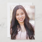 Black Roos Gold Pink Glitter Graduparty Aankondiging (Achterkant)