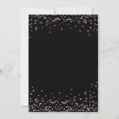 Black Roos Gold Pink Glitter Wedding Kaart (Achterkant)
