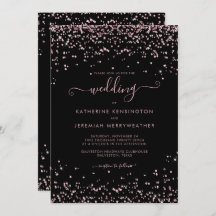 Black Roos Gold Pink Glitter Wedding
