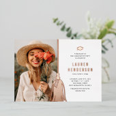 Black Roos Gold Tassel Photo Graduparty Folie Uitnodiging (Staand Voorkant)