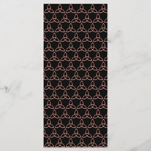 Black Roos Gold Trinity Celtic Knot Wedding Menu (Achterkant)