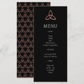Black Roos Gold Trinity Celtic Knot Wedding Menu (Voorkant / Achterkant)