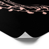 Black & Roos Gold Wildflower repetitie diner Poster (Hoek)