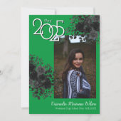 Black Roos Green Gothic Afstuderen kondiging Kaart (Voorkant)