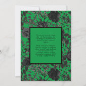 Black Roos Green Gothic Afstuderen kondiging Kaart (Achterkant)