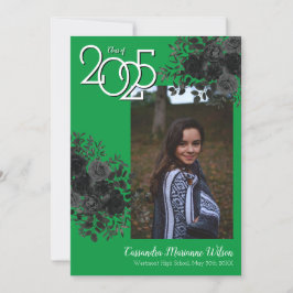 Black Roos Green Gothic Afstuderen kondiging Kaart