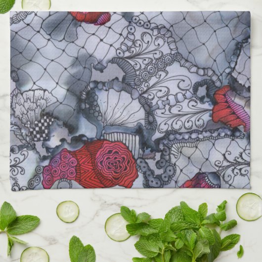 Black Roos Kitchen Towel Theedoek (Gevouwen)