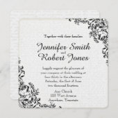 Black Roos Love Letter Wedding Invitation Kaart (Voorkant / Achterkant)