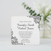 Black Roos Love Letter Wedding Invitation Kaart (Staand voorkant)