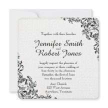 Black Roos Love Letter Wedding Invitation