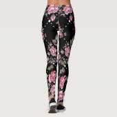 Black Roos Pattern Women's Leggings (Achterkant)