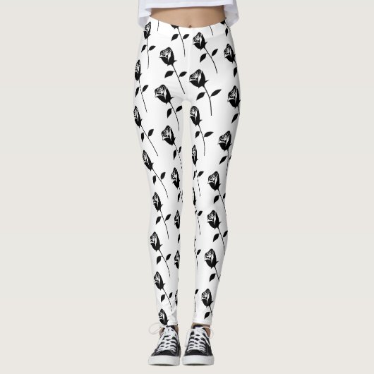 Black Roos Valentijn Flower Thunder_Cove Leggings (Voorkant)