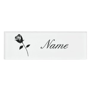 Black Roos Valentijn Flower Thunder_Cove Naambadge