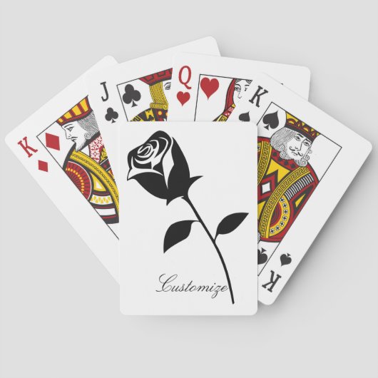 Black Roos Valentijn Flower Thunder_Cove Pokerkaarten (Achterkant)