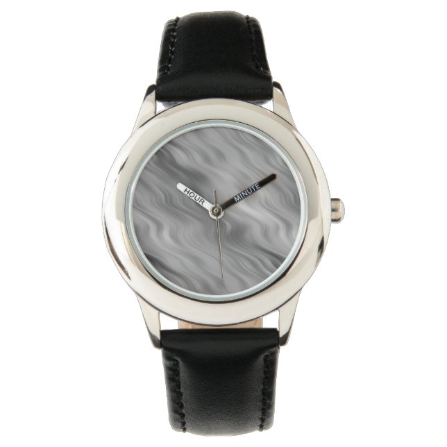 Black Roos Wavy Texture Horloge (Voorkant)