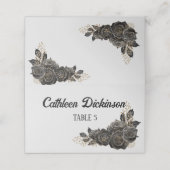 Black Roos Wedding Place Cards Plaatskaartje (Buitenkant ongevouwen)