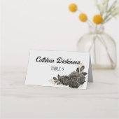 Black Roos Wedding Place Cards Plaatskaartje (Voorkant)