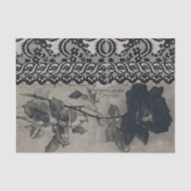 BLACK ROOS ZWART LACE HALLOEEN Tissue Paper