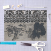 BLACK ROOS ZWART LACE HALLOEEN Tissue Paper Tissuepapier (Craft)