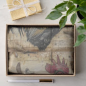 Black Rooster and Chicks Decoupage Tissuepapier (Geschenk)