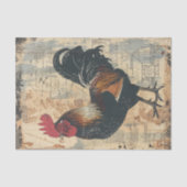 Black Rooster Chicken Boerderij Animal Decoupage Tissuepapier (Voorkant)