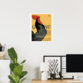 Black Rooster Cocorico Theophile Steinlen Poster (Thuiskantoor)