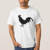 Black Rooster Cocrek Chicken Silhouette T-shirt (Voorkant)