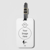 Black Rooster Croting the Good Morning Alarm Bagagelabel (Voorkant (verticaal))