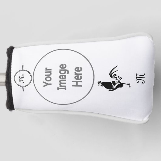 Black Rooster Croting the Good Morning Alarm Golfheadcover (Voorkant)