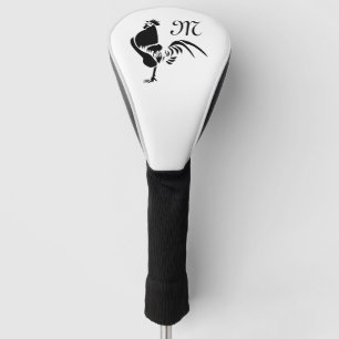 Black Rooster Croting the Good Morning Alarm Golfheadcover