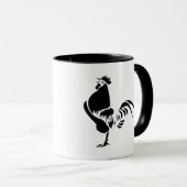 Black Rooster Croting the Good Morning Alarm Mok (Voorkant rechts)