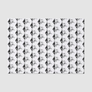 Black Rooster Croting the Good Morning Alarm Tissuepapier