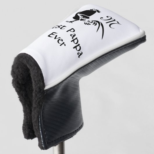 Black Rooster Crowing Best Pappa Ever Golfheadcover (3/4 voorkant)