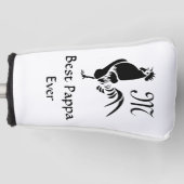 Black Rooster Crowing Best Pappa Ever Golfheadcover (Voorkant)