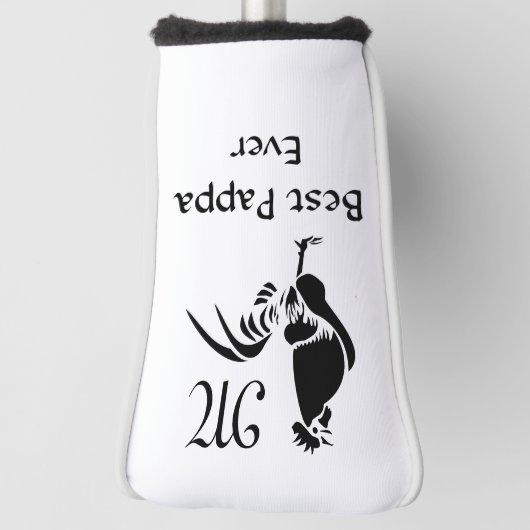 Black Rooster Crowing Best Pappa Ever Golfheadcover (Draai 90)