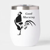 Black Rooster Crowing Silhouette (Voorkant)