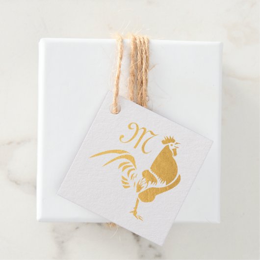 Black Rooster Crowing Silhouette Bedankjes Labels (Met doos)
