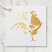 Black Rooster Crowing Silhouette Bedankjes Labels (Voorkant)