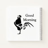 Black Rooster Crowing Silhouette Breakfast Recipes Notitieboek (Achterkant)